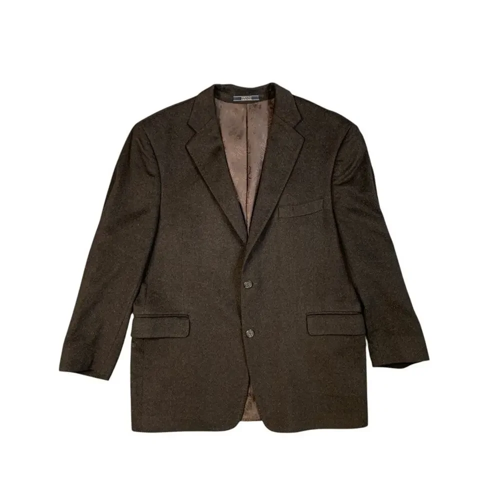 Arnold Brant Blazer Mens 44 Dark Brown Colombo Cashmere and Mink Paisley Jacket